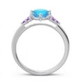 thumbnail image 4 of 2.15 Ct Genuine Round Cut Blue Topaz & Amethyst Gemstone Anniversary Ring for Women 14K White Gold Size 10.5 by Caratup, 4 of 7