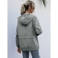 thumbnail image 4 of Impermeables para Mujer, Impermeables, Resistentes Al Viento, Ajustables, con Capucha y Bolsillos. Gris S, 4 of 9