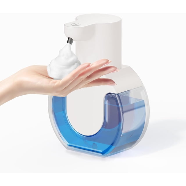 weibbin Automatic Foam Soap Dispenser 420ml for Bathroom Kitchen, Rechargeable Touchless Wall Mount
