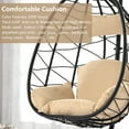 thumbnail image 5 of Egg Chair with Stand, Patio Wicker Hammock Chair Swing with Stand and UV Resistant Cushion, Egg Swing Chair for Outdoor Patio Porch Backyard Living Room, 300lbs Weight Capacity, 5 of 9