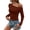 Coffee, variant on Women's Off Shoulder Crop Top Asymmetrical One Shoulder Long Sleeve Ruched Slim Fitted Casual Party Club Top, Khaki XS