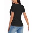 thumbnail image 4 of Women's Black "My Nickname Is MIMI" Funny Quote Graphic T-Shirt, Crew Neck Casual Top, 4 of 6