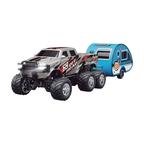 64 Scale Remote Control Semi Truck With Trailer, 4Ghz Rc Truck With Lights, Rechargeable Portable Rc Truck For Indoor & Outdoor Play, 1 Remote   1 Truck For Family Fun
