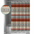 thumbnail image 3 of Extra Long Shower Curtain 72x84 Inch, Brown Ethnic Boho Shower Curtain Waterproof Bathroom Decor Modern Abstract Stripes Geometric Fabric Bath Curtain Set Accessories with Hooks, 3 of 6