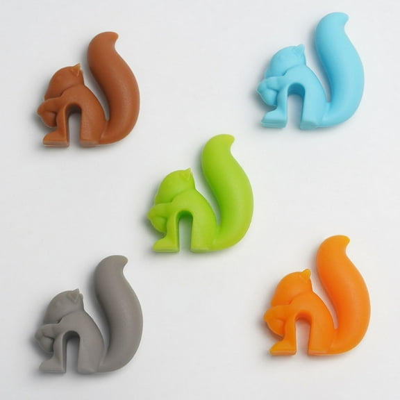 10pcs Silicone Tea Bag Holders Multi-color Snail and Squirrel Cute Drink Marker Tea Accessories for Party Banquet Gathering
