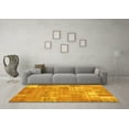 thumbnail image 3 of Ahgly Company Machine Washable Indoor Rectangle Patchwork Yellow Transitional Area Rugs, 8' x 10', 3 of 4