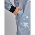 thumbnail image 6 of ELF Women Christmas Hoodies Dress Deer/Snowman Print Drawstring Hooded Long Sleeve Sweatshirts Dress Fall Mini Dress, 6 of 6
