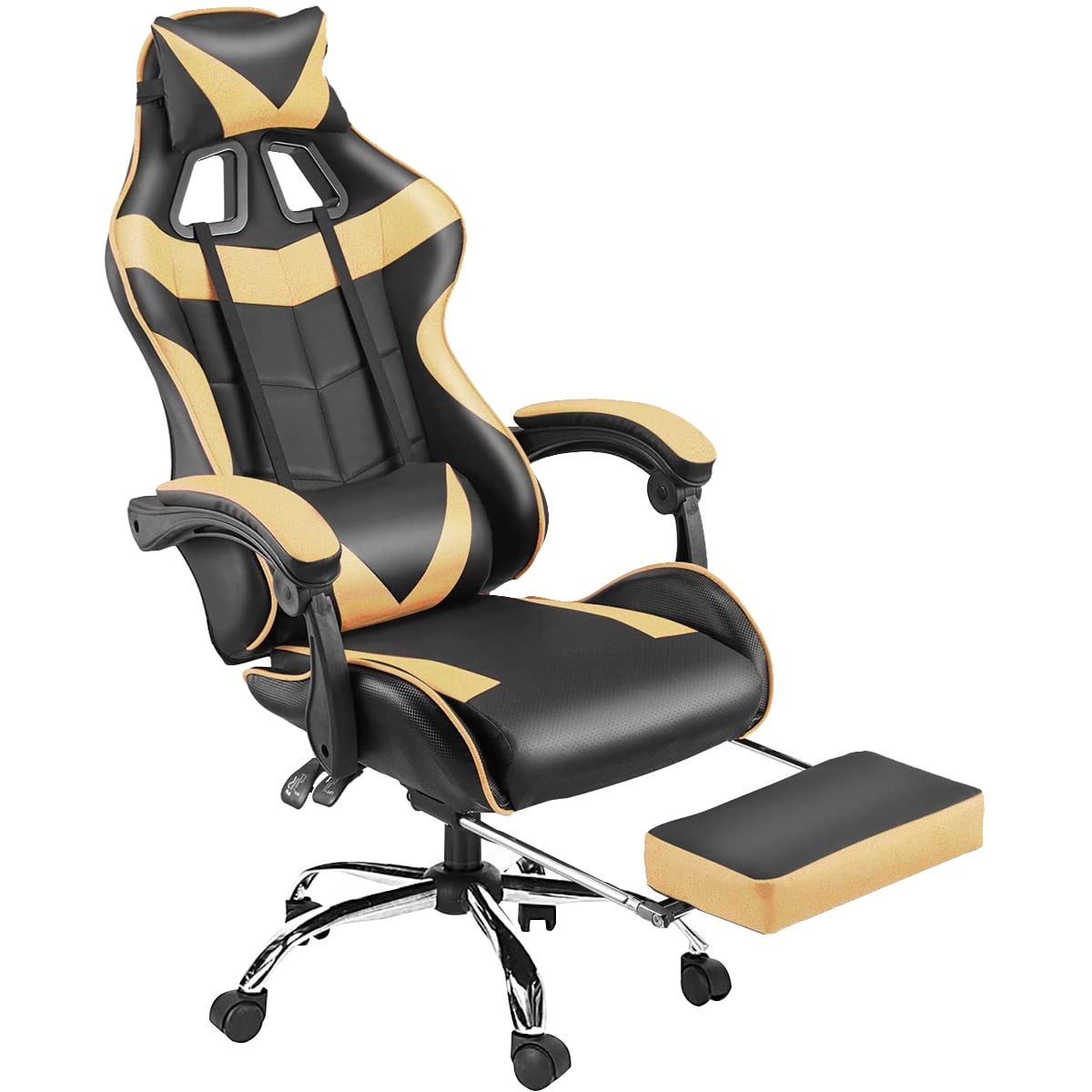 Details about   Office Ergonomic Gaming Computer Body-hugging Leather Armrest Footrest Chair 