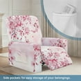 thumbnail image 3 of Xixirimido Pink Cherry Blossom Butterfly Pattern 4 Piece Recliner Chair Cover Stretch Lazy Boy Chair Covers with Pockets Soft Reclining Sofa Slipcovers Furniture Protector with Elastic Bottom, 3 of 8