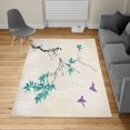 thumbnail image 2 of Japanese Turkish Area Rug, Cherry Blossom Sakura Tree Branches Romantic Spring Themed Watercolor Picture, Carpet for Living Room Decor with Distressed Look, 6.6' X 9.6', Purple Beige, by Ambesonne, 2 of 4