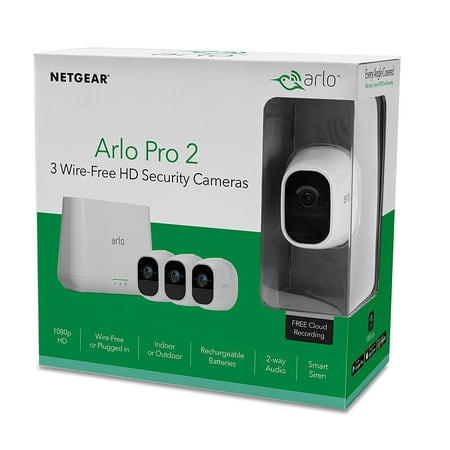 Arlo Pro 2 - 3 Wire-Free Camera 1080P HD Smart Security System (VMS4330P-100NAS) Motion Detection, Night Vision, Indoor/Outdoor, Two-Way (Best Deal On Arlo Cameras)