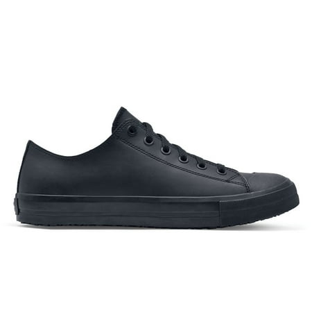 

Shoes For Crews Delray Men s Women s Unisex Slip Resistant Work Shoes Water Resistant Black Leather Men s 7.5 / Women s 9