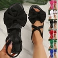 thumbnail image 7 of Purcolt Women's Bow Crisscross Sandals Cute Comfort Open Toe Non Slip Flat Sandals Dressy Summer Beach Ankle Strap Dress Shoe, 7 of 7