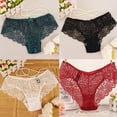 thumbnail image 3 of Popvcly 1 Pc Women Sexy Full Lace Panties High-Crotch Transparent Floral Bow Soft Briefs Underwear, 3 of 7