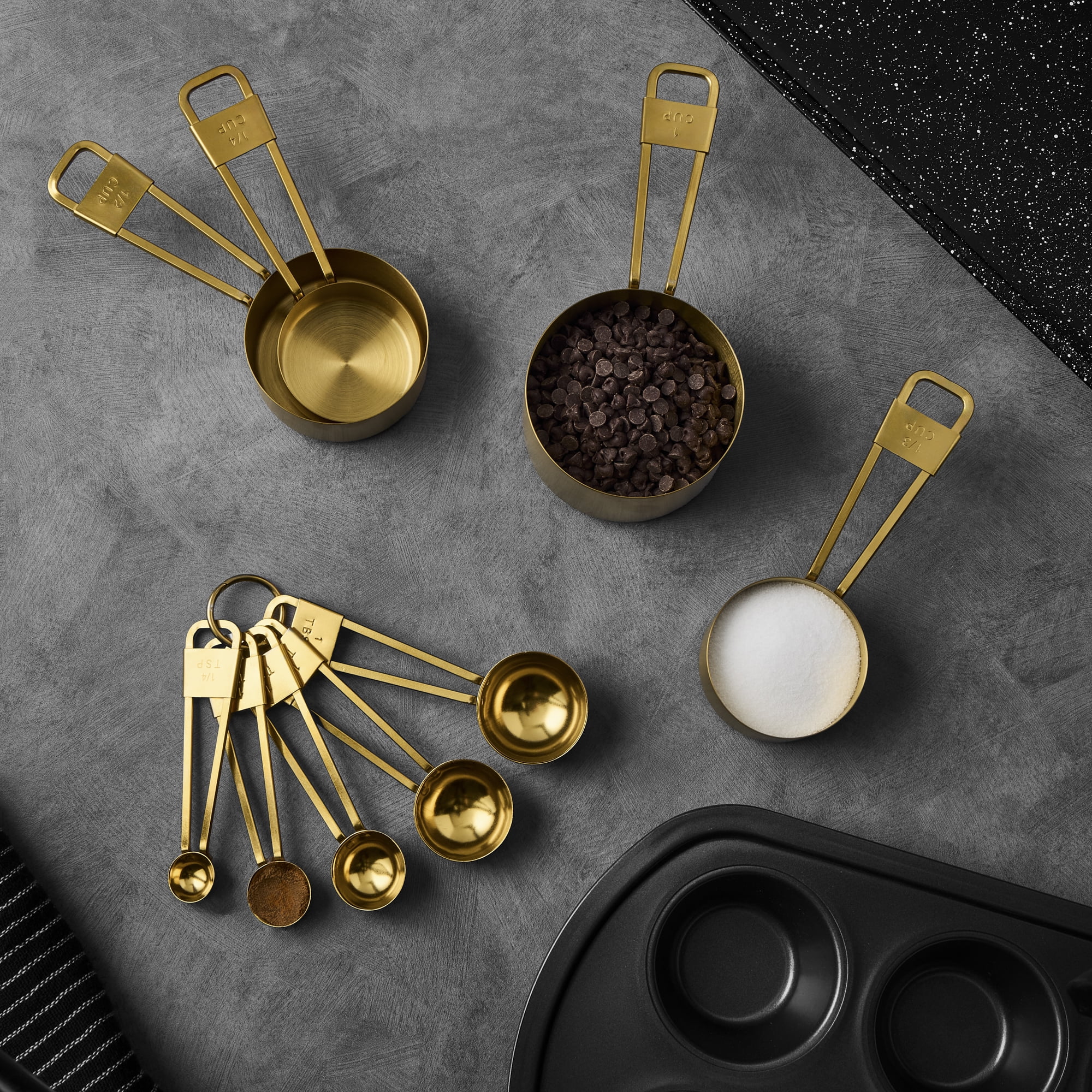 4 pack) Thyme & Table 5-Piece Stainless Steel Measuring Spoon Set