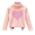 thumbnail image 3 of Toddler Girls Summer Casual Tops Long Sleeve T Shirts High Collar 3D Heart Print Unisex Pullover Sweatshirt Size 18-24 Months ,Pink, 3 of 3