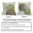 thumbnail image 4 of Brown Green Pillow Covers 18x18 Dahlia Flower White Gray Elegant Colored Throw Pillows Farmhouse Outdoor Decor for Home Living Room Sofa Bed Modern Floral Linen Square Cushion Case, Set of 2, 4 of 6