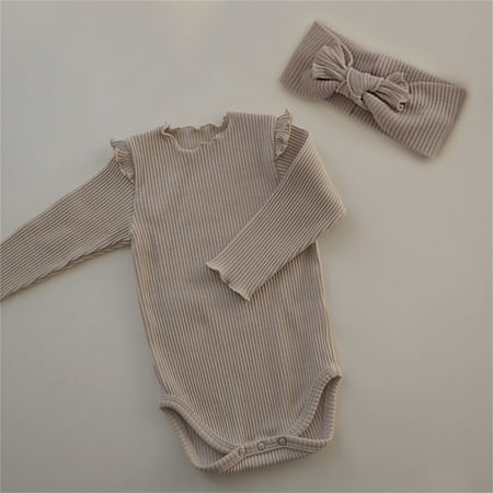 

Gubotare Jumpsuit For Baby Boy Bodysuit Girl boy Toddler Baby Onesie Creeper Gray 6-12 Months