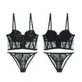 thumbnail image 5 of Women Lingerie Set Flower Embroidery Bralette and Panty Set Removable Chest Pad Underwear, 5 of 5