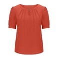 thumbnail image 7 of Womens Dressy Casual Tops Keyhole Business Work Blouses Pleated Puff Sleeve Summer Shirts, 7 of 7