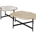 thumbnail image 4 of Smuxee Modern Glass Cloud Coffee Table Set of 2 Stacking Table for Living Room, 4 of 6