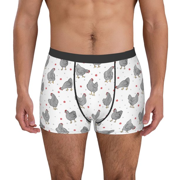 Fotbe Funny Chicken Calzoncillos Tipo Boxer con Bolsa de Soporte Total para Hombre, X-Temp Fresco, Transpirable y de Secado Rápido-Medium