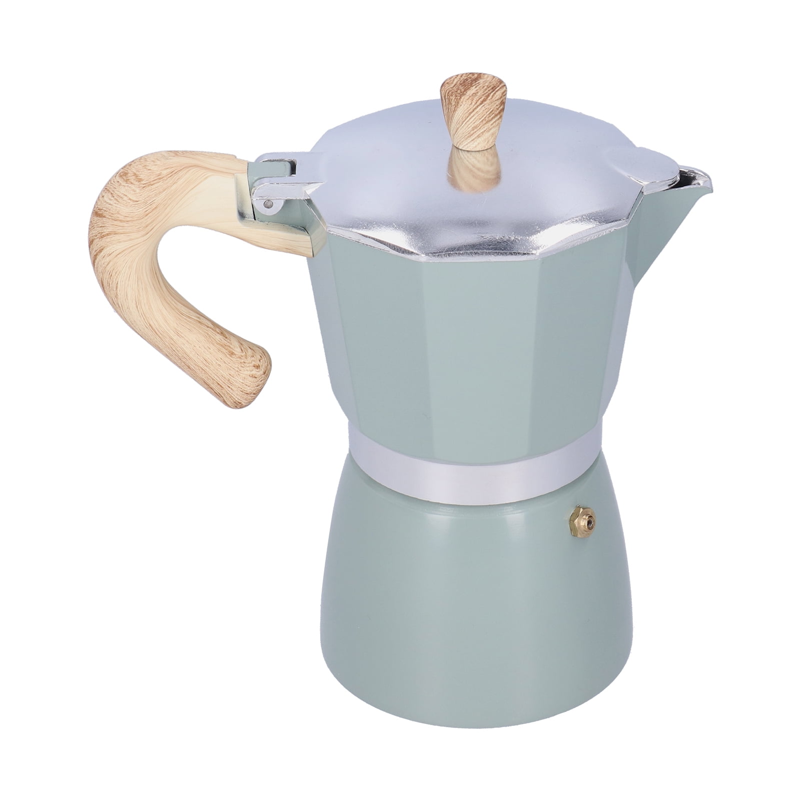 YAHHU 300ML 6-Cup Aluminum Stovetop Espresso Maker, Premium Classic Moka Pot Coffee Kettle for Gas and Camping Stoves, Authentic Italian Style Brewing, Cyan Blue Color (10.14 oz / 300 ml)
