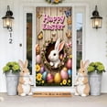 thumbnail image 6 of Luxcidy Easter Door Cover Cute Rabbit Door Party Decoration Supplies, Front Door Covers Spring Wall Decorations Bunny Backdrop for Indoor Outdoor Home Office Classroom Decor 35 x 71 (T), 6 of 6