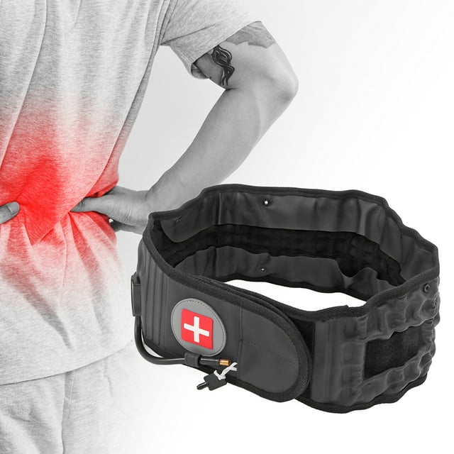 Lumbar Traction Belt,ANGGREK Inflatable Improve Back Decompression Belt Lumbar Support Inflatable Waist Belt Lumbar Traction Device With Inflator