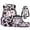 Floral Cow, variant on HUIACONG 17" Floral Cow Girls School Backpack 4PCS Set, Aesthetic Bookbag with Insulated Lunch Box for Kids Age 8-14