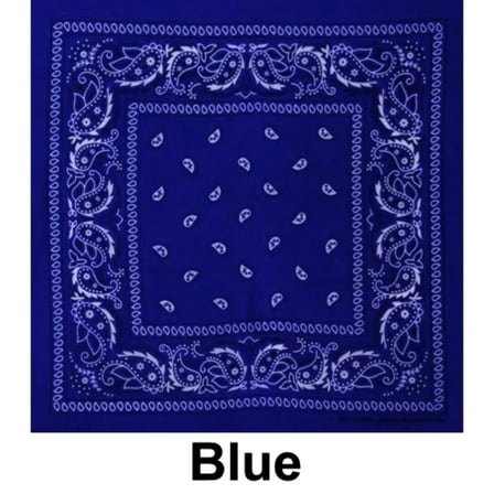 Blue Paisley Design Print Cotton Bandana (22 inches x 22 inches)