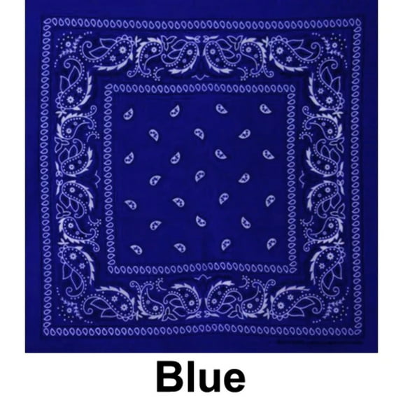 Blue Paisley Design Print Cotton Bandana (22 inches x 22 inches)
