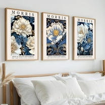 William Morris Pink Peony Postes Canvas Wall Art Prints Aesthetic Vintage Floral Wall Decor Exhibition Flower Market Pictures Paintings Art Decor（Only canvas）