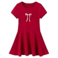 thumbnail image 1 of vigerkar Robes pour Petites Filles Coton Été Vacances Mignonne Robe Chat Manches Courtes (Rouge, 4-5 Ans), 1 of 6