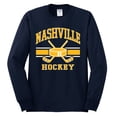thumbnail image 2 of Wild Bobby City of Nashville Hockey Fantasy Fan Sports Men's Long Sleeve Shirt, Navy, 3X-Large, 2 of 5