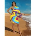 thumbnail image 5 of HAPPY BAY Women's Beach Wrap Bikini Swimwear Swim Cover up Bathing suit Summer Wraps Swimsuit Beachwear Sarong Coverups Skirts for Women One Size Purple, Tie Dye, 5 of 5