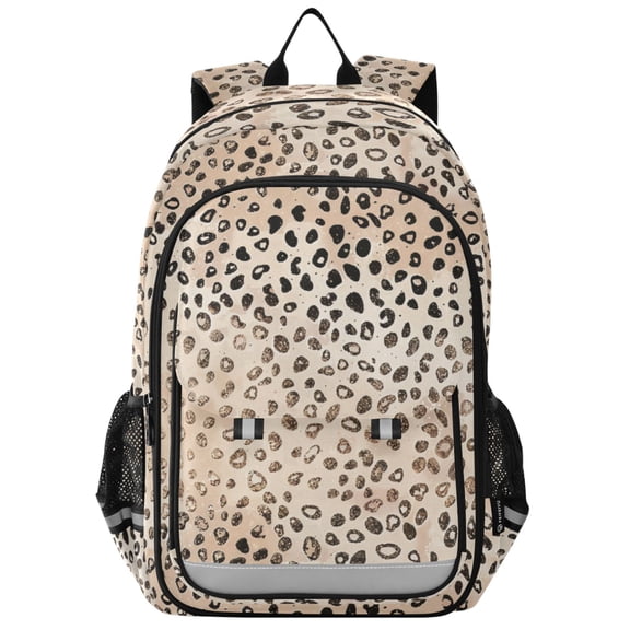 ALAZA Plain Cheetah Glitter Print Laptop Backpack Purse Travel Bag Casual School Bookbag Rucksack for Women Men