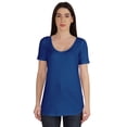 thumbnail image 1 of Inkmeso T-shirt Basique Col en U Été Manches Courtes Coton Uni Femmes, 1 of 7