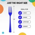 thumbnail image 2 of Exquisite 200 Count Blue Plastic Heavy-Duty Disposable Forks, 4 Pack, 2 of 8