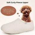 thumbnail image 3 of Women's Fuzzy Curly Fur Memory Foam Loafer Slippers with Polar Fleece Lining, 3 of 5