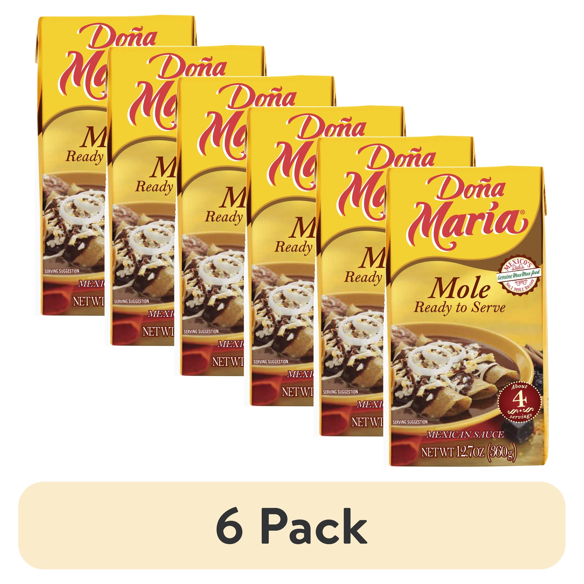 (6 pack) DONA MARIA Ready to Serve Mole, Mexican Mole, 12.7 oz