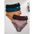 thumbnail image 4 of 5 Pack Plus Size Comfortable Breathable Triangle Panties Multicolor, 4 of 6