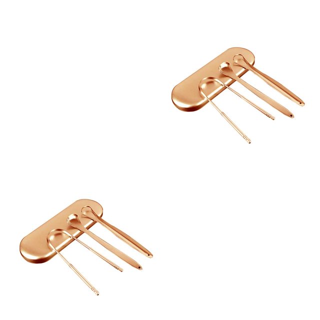 Vogacara Raspadores de lengua de acero inoxidable de 3 piezas con estuche de viaje Herramientas de eliminación de mal aliento para adultos Kit de Type1 NO1 Vogacara CBP182288