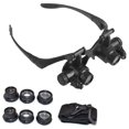 thumbnail image 1 of LED Magnifier Double Eye Loupe Glasses Jeweler Watch Repair 10X 15X 20X 25X Lens, 1 of 4