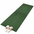 thumbnail image 2 of Dark Green Area Rugs 2x6 for Kitchen Runner Rug, Farmhouse Burlap Solid Green Color Modern Linen Texture Non Slip Washable Rug Runner, Low Pile Indoor Floor Carpet Bathroom Rugs for Bedroom, 2 of 9