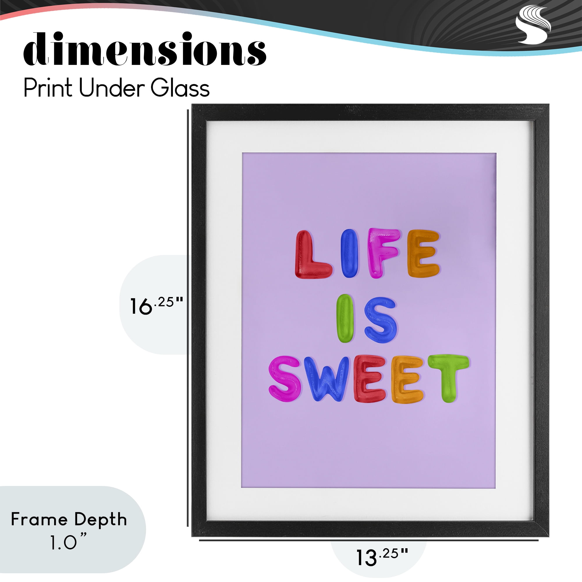 Stupell Industries Life Is Sweet Gummies Black Framed Print Under Glass, design by LISH Creative
