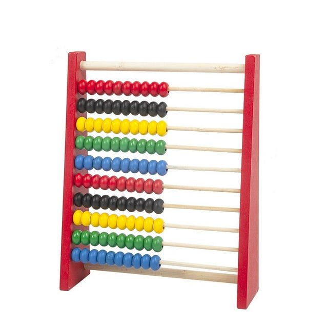 Montessori Teaching Aids Abacus Rack Children's Early Education Colorful Calculation Rack Ten Wooden Toys Back To School Gift Red