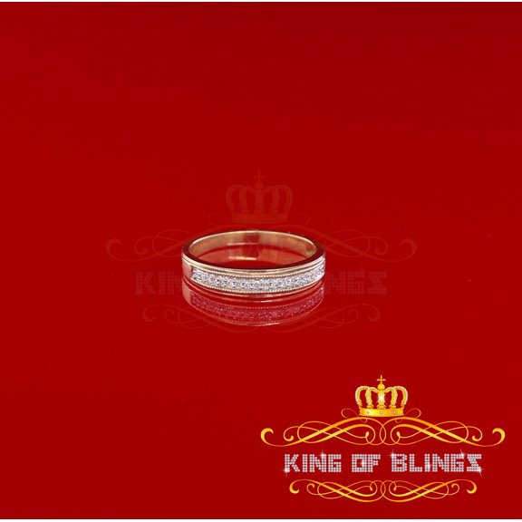 King of Blings 14K Real Yellow Gold With 0.10CT Real Diamond Ladies Ring Size 7