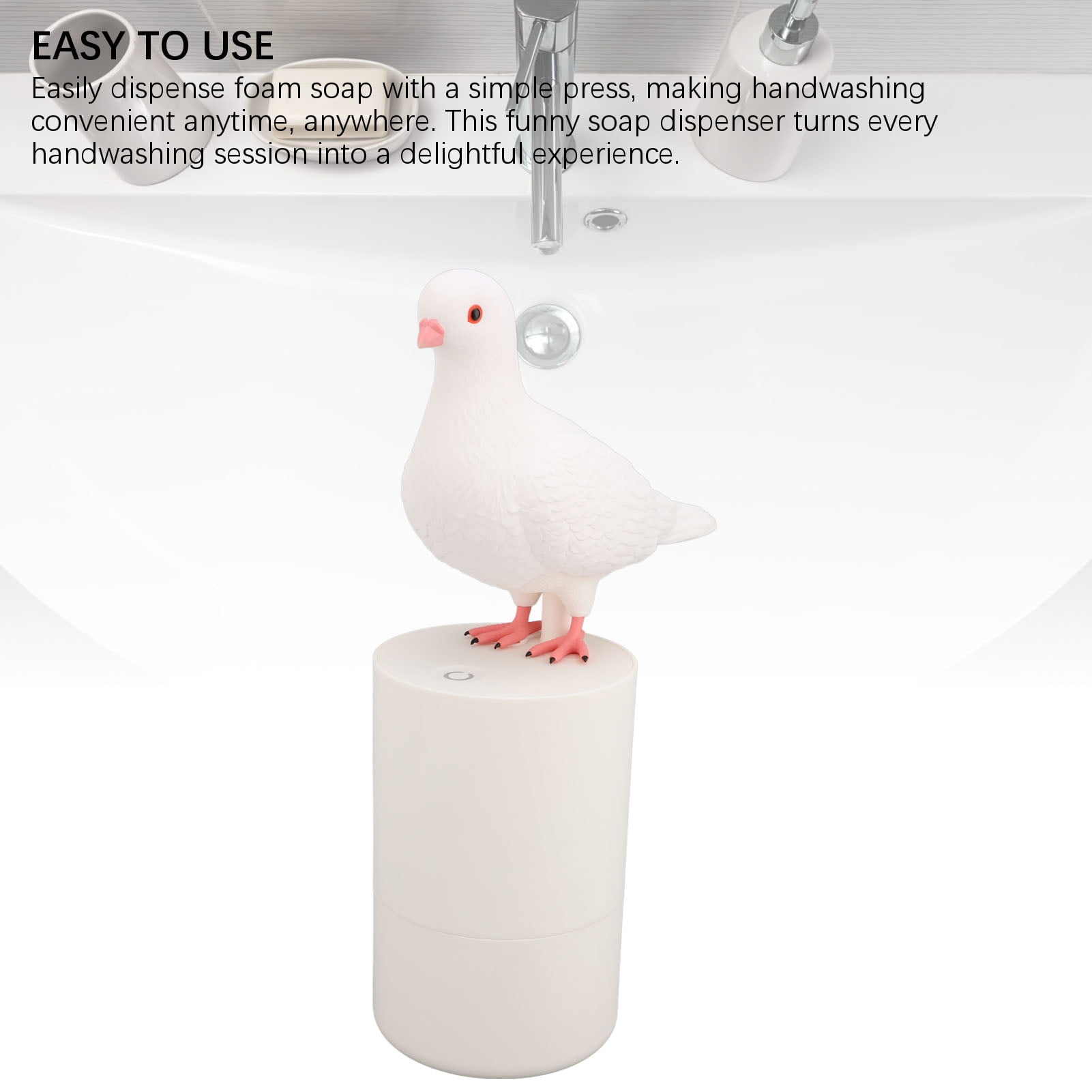 Suodoka Automatic Foaming Soap Dispenser Touchless Induction Foam Hand Washer for Kitchen Bathroom Bird Design, 13 Inches / 33 cm Height