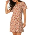 thumbnail image 2 of Gukieu Mushroom Print Women's Nightgown, A-line Round Neck Short-sleeved Nightgown Pajamas Home Wear Suitable for Home and Outing, 2 of 6